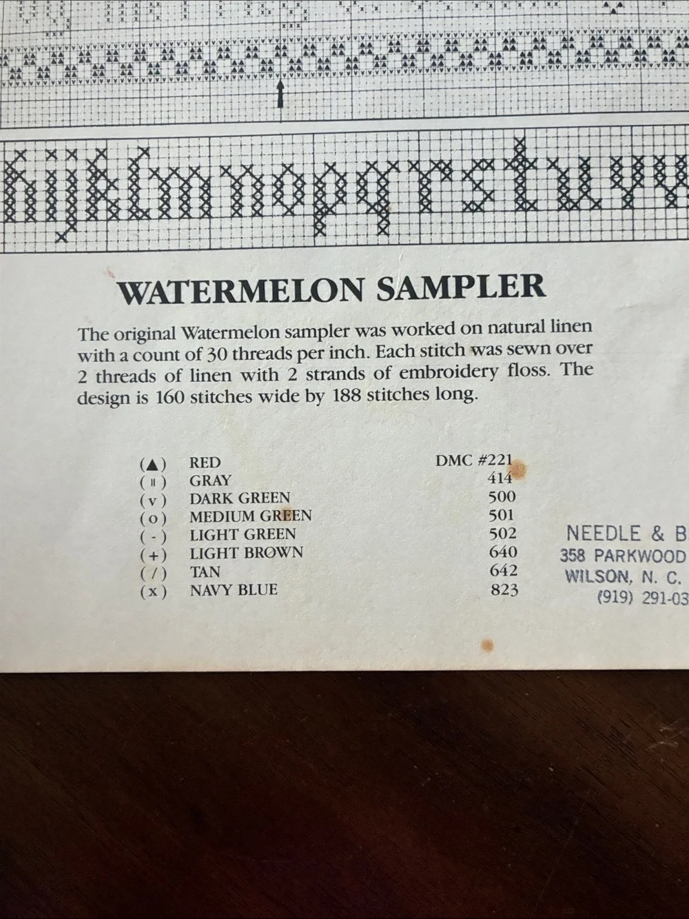 “Watermelon” Cross Stitch Pattern by Merrily A. Beams (1985)